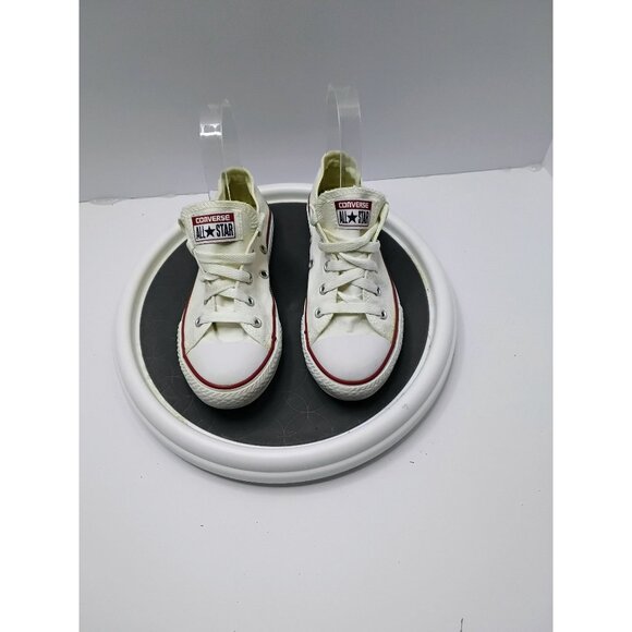 Converse Chuck Taylor All Star Low Top White Canvas Sneakers Size 1.5 Unisex Cas - Picture 1 of 7